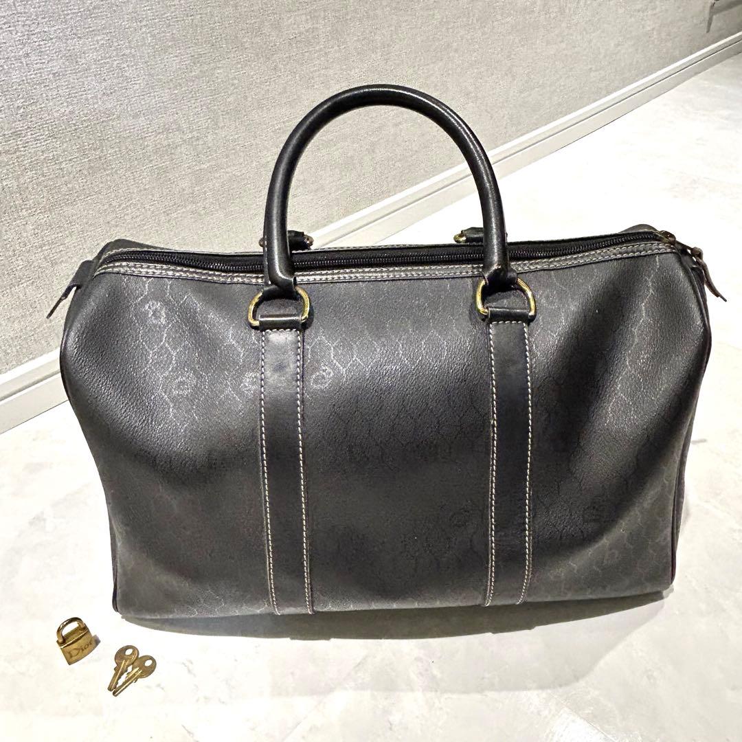 Christian Dior/ディオール ブラック ボストンバッグ 南京錠　鍵付