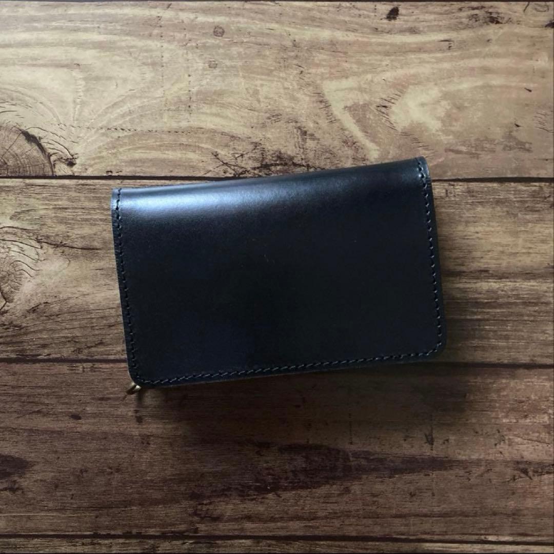 【お札を折らずに収納】ミドルトラッカーウォレット 茶芯ブラック【受注生産】