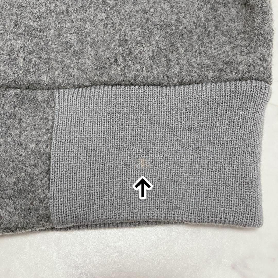 SKOOKUM メルトン スタジャン ウール切替 袖ライン 配色リブ グレー M