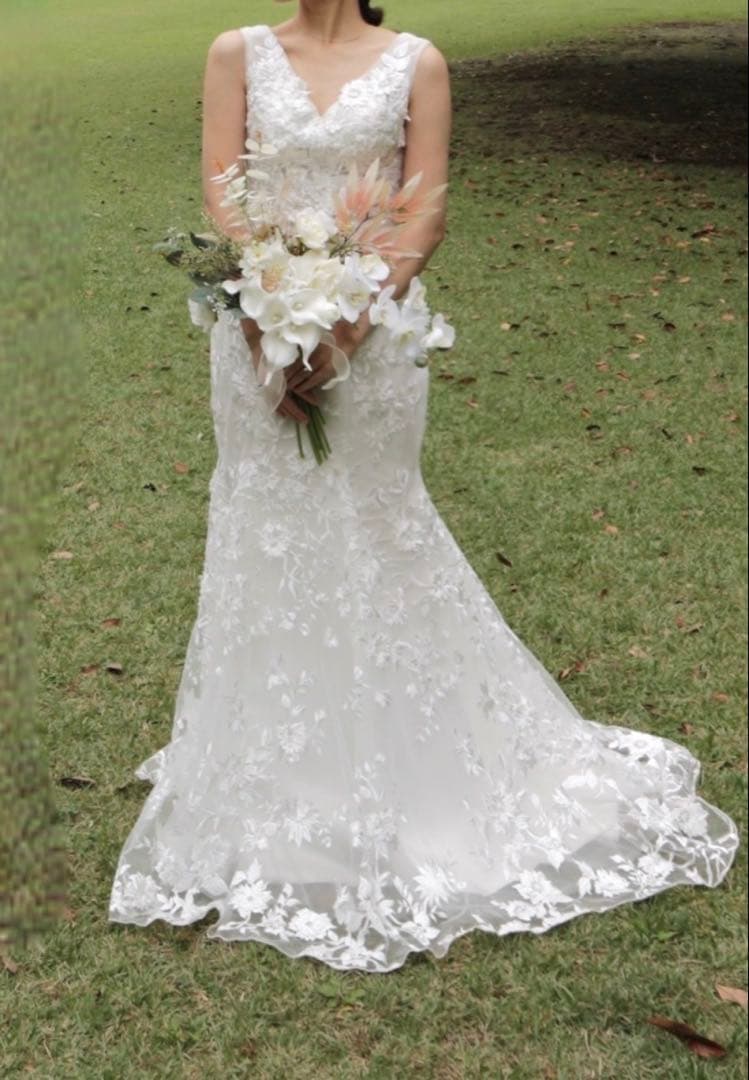 【着用画あり】グレースシトラス マーメイドドレス5号/ホワイト/レース