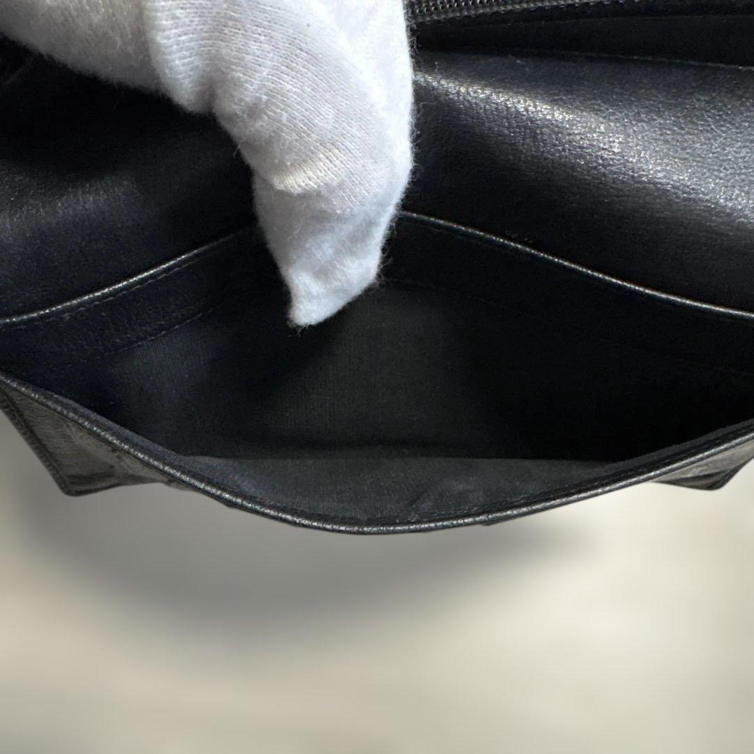 【CHANEL】カメリア 二つ折り長財布 レザー ブラック（シャネル）