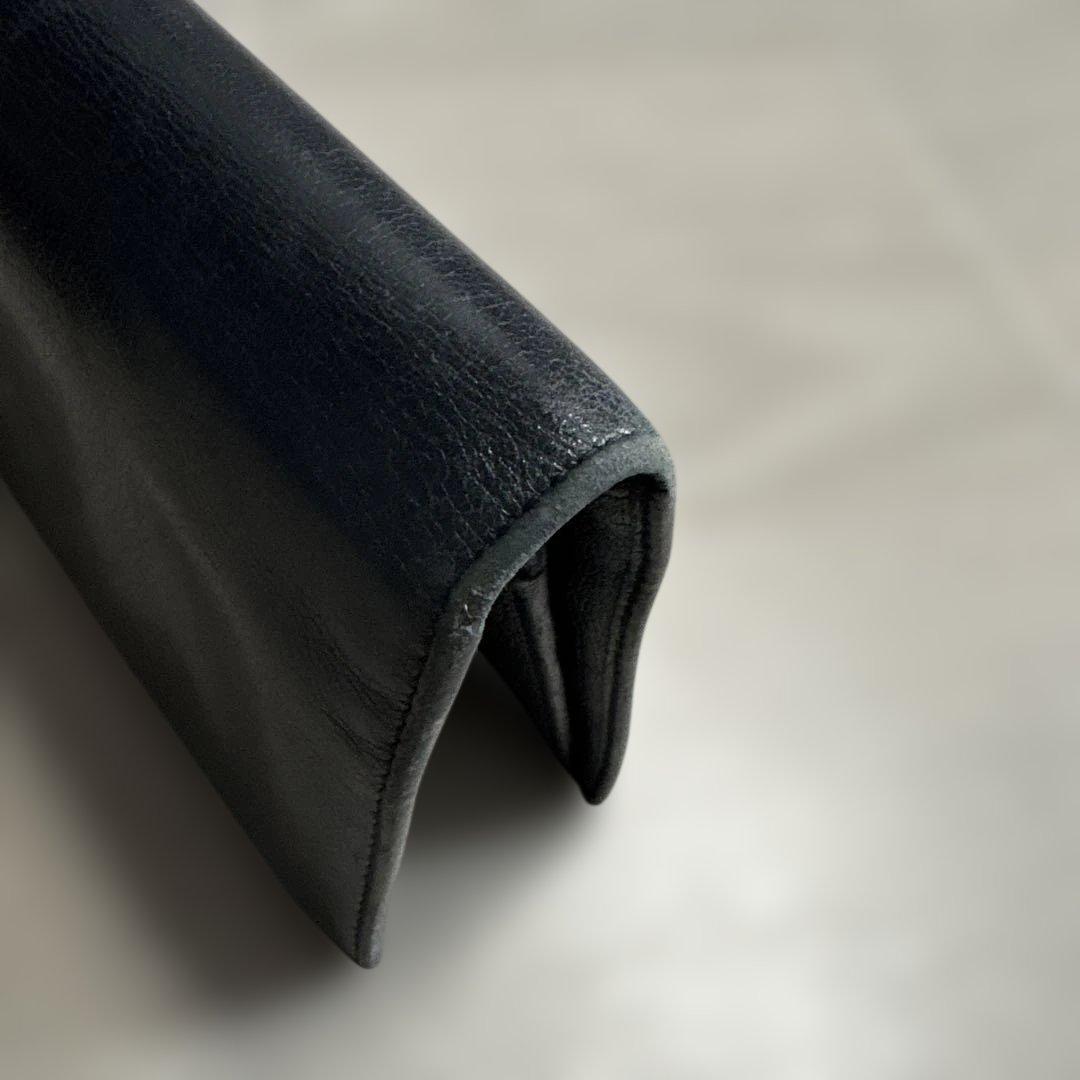 【CHANEL】カメリア 二つ折り長財布 レザー ブラック（シャネル）