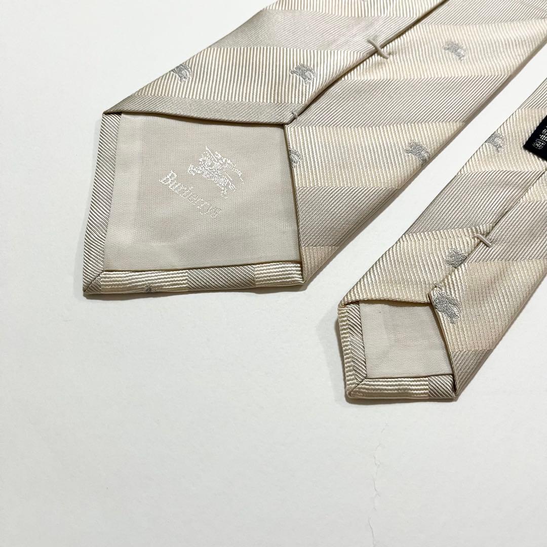 激レア★【美品】バーバリー ネクタイ ホースロゴ×ストライプ柄 シルク100%