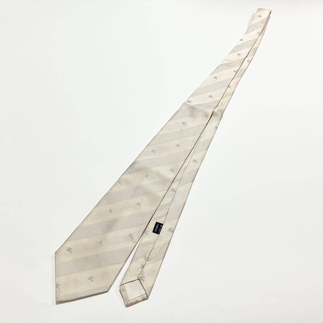 激レア★【美品】バーバリー ネクタイ ホースロゴ×ストライプ柄 シルク100%