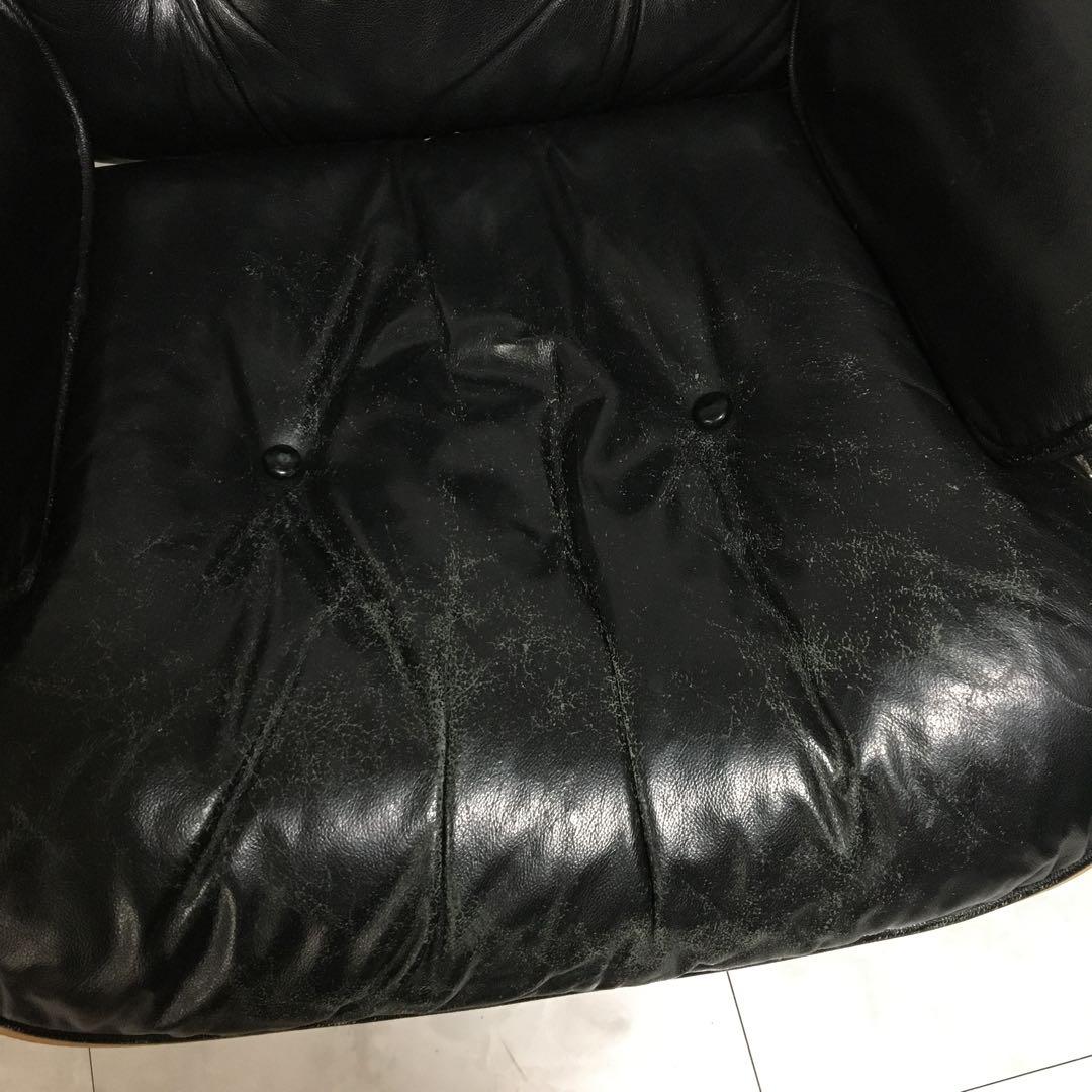 ①セット購入限定 イームズ 【椅子本体】 ウォールナット ラウンジチェア 本革