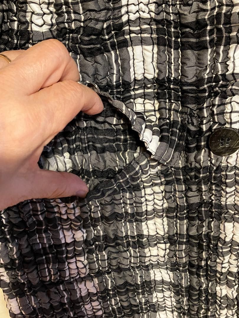 PEPLUM ヨシキヒシヌマ　黒白ギンガムチェックコート