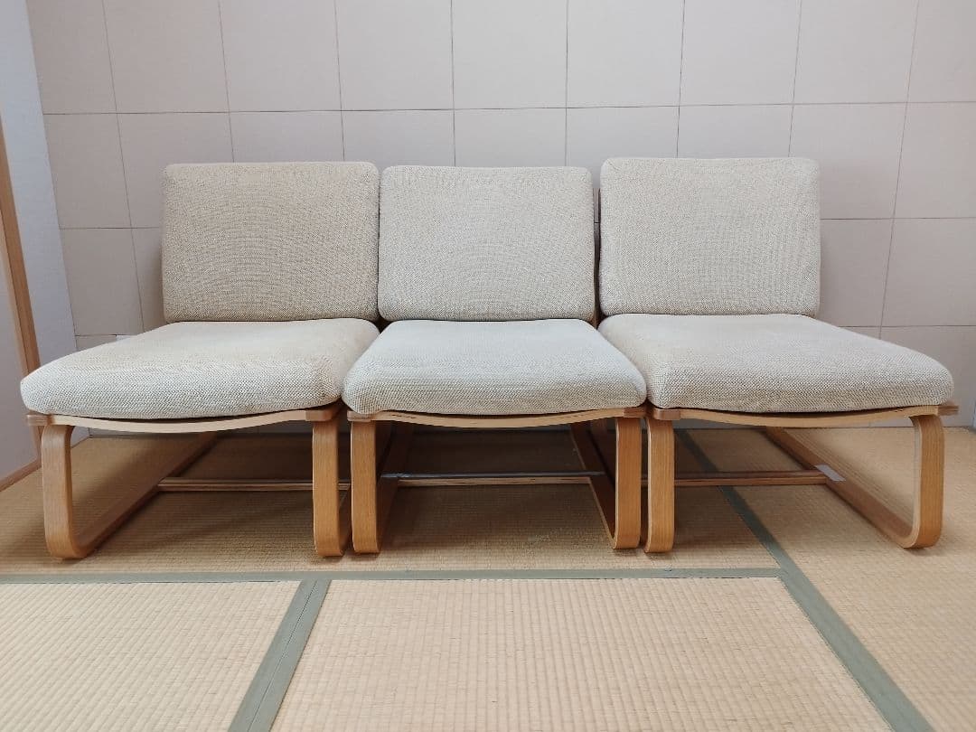 MUJI リビングでもダイニングでも使えるソファチェア オーク材