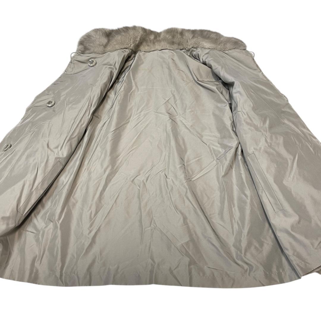 希少 サファイアミンク 2557 パッチワーク ファーコート 毛皮 シルバー