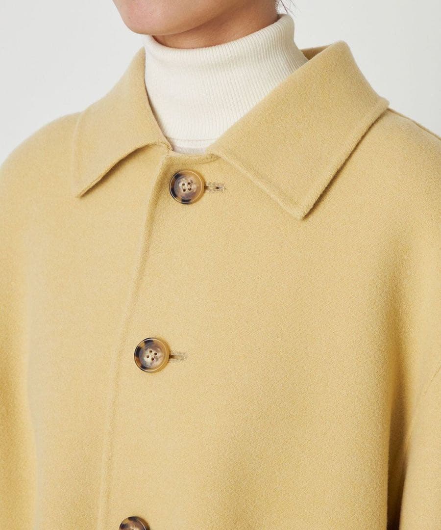 【美品】Naveメルトンリバー ステンカラークロップド コート イエロー 1