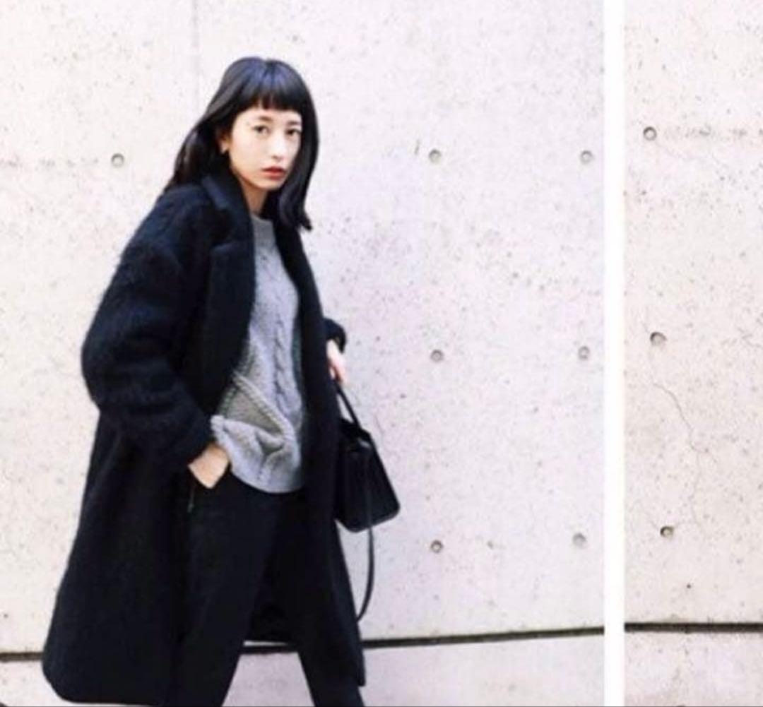 クラネ シャギーロングコート CLANE 黒 36 定価52920円