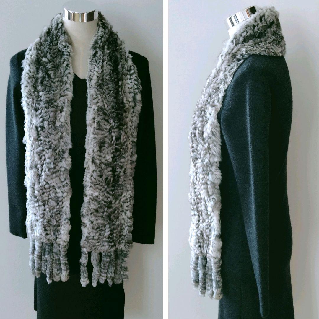 未使用タグ付き✨️ チンチラファー リアルファー マフラー