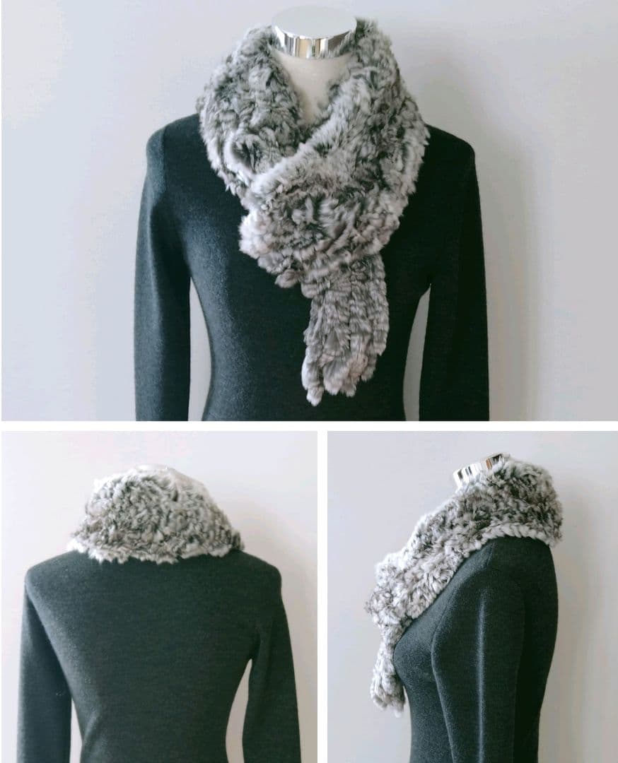 未使用タグ付き✨️ チンチラファー リアルファー マフラー