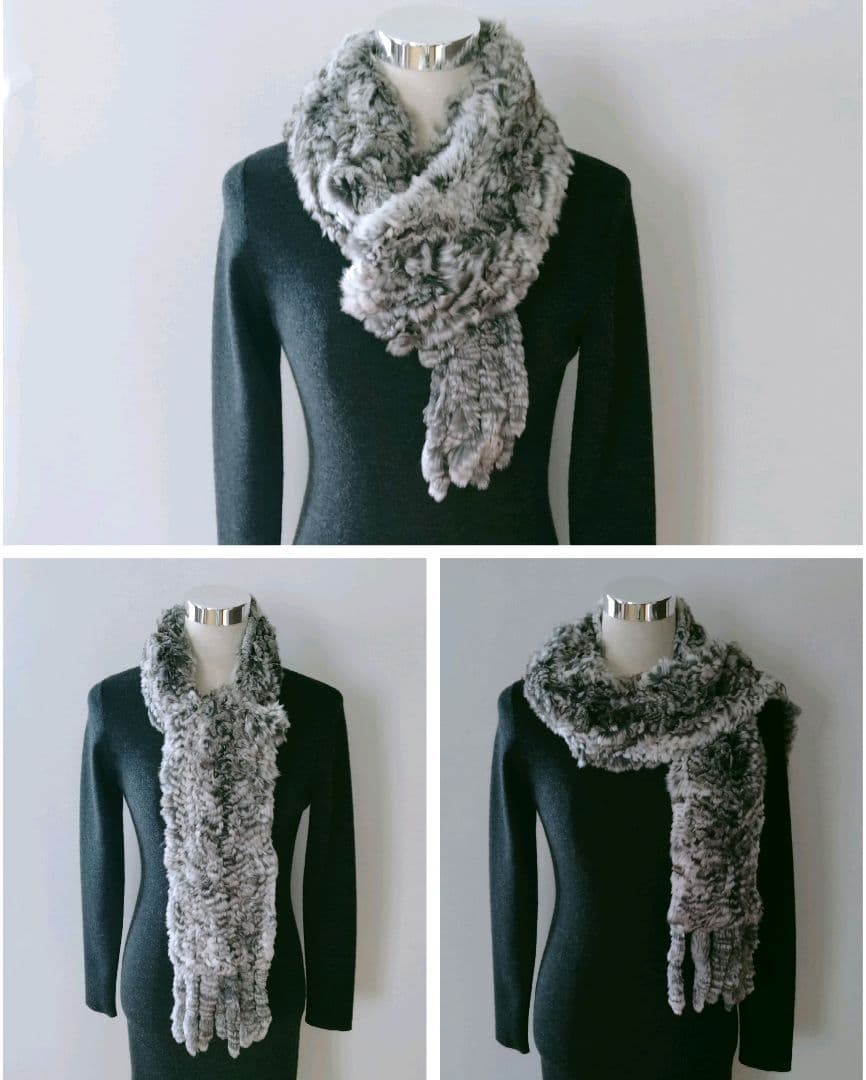 未使用タグ付き✨️ チンチラファー リアルファー マフラー