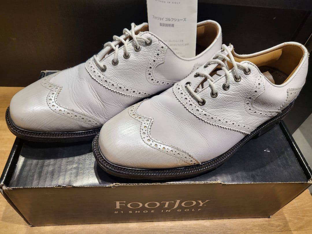 ICON FootJoy ゴルフシューズ ホワイト/天然皮革 最上位モデル