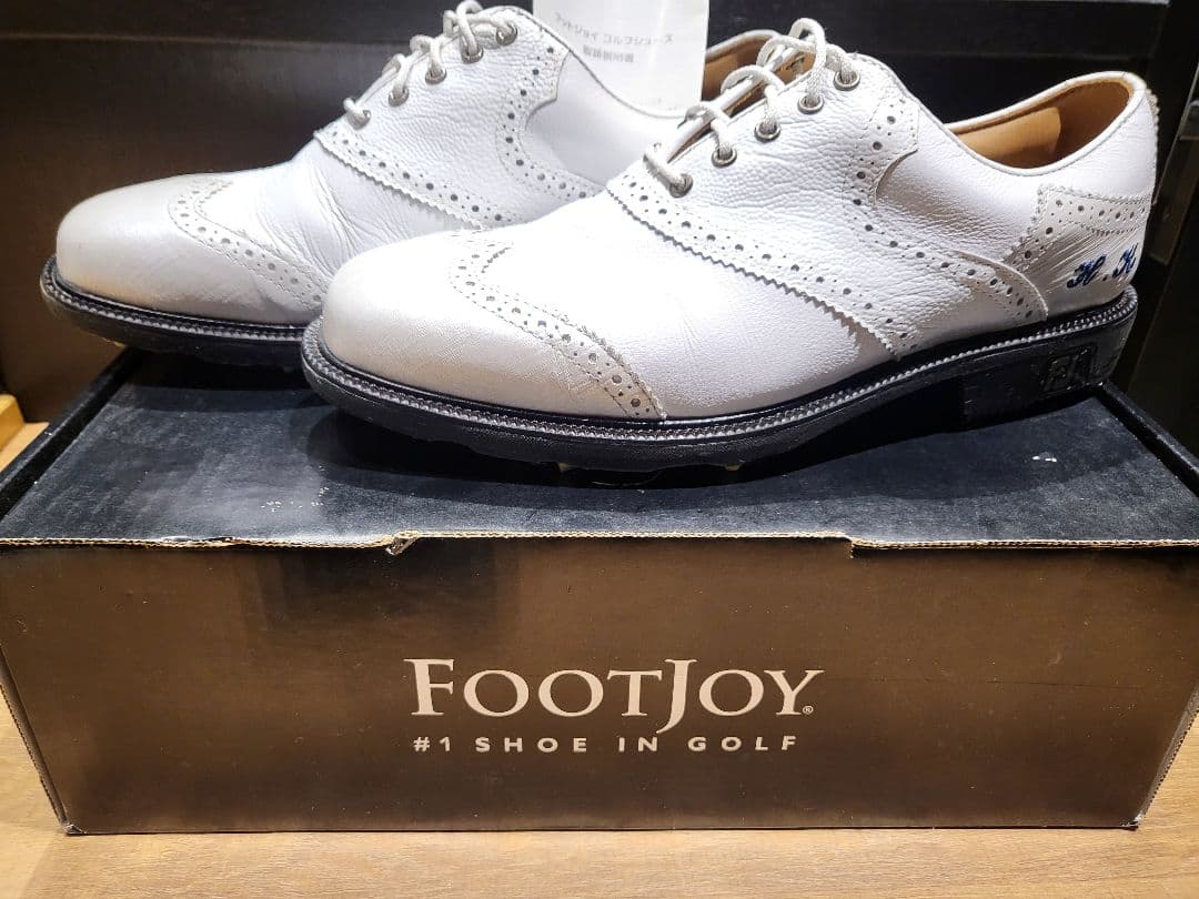 ICON FootJoy ゴルフシューズ ホワイト/天然皮革 最上位モデル