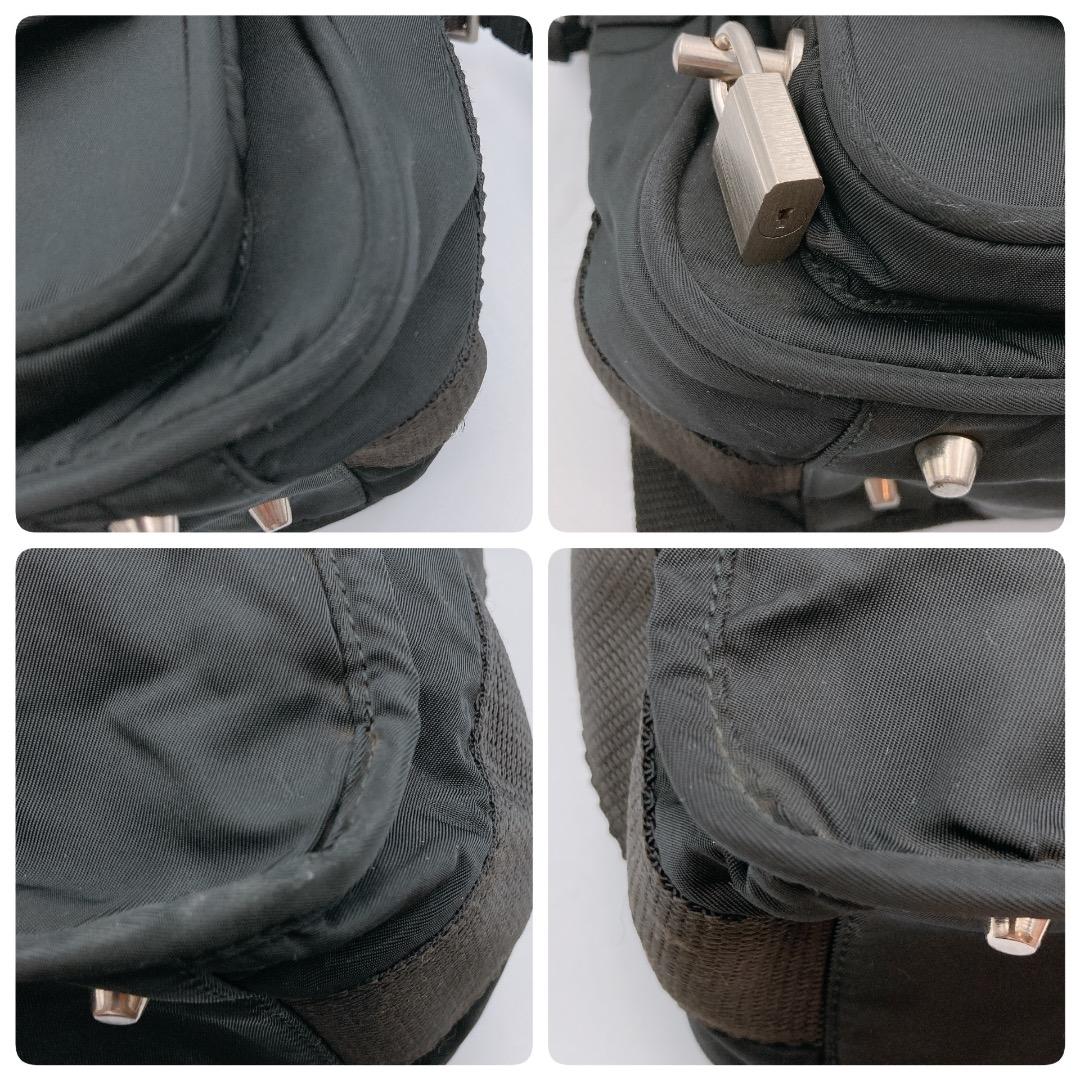 PRADA プラダ ショルダーバッグ フラップ ロゴ　ブラック カメラバッグ