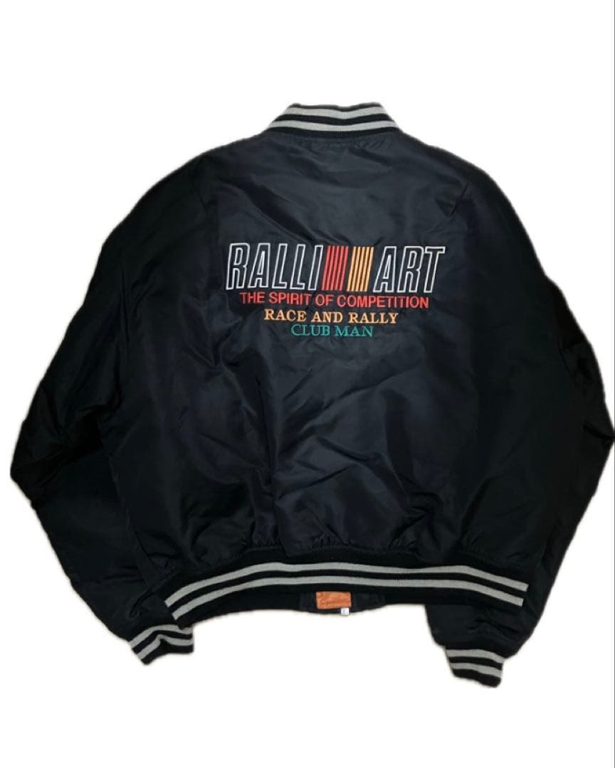【★美品★希少品‼️】三菱ラリーアート‼️ロゴ刺繍ワッペンブルゾン スタジャン