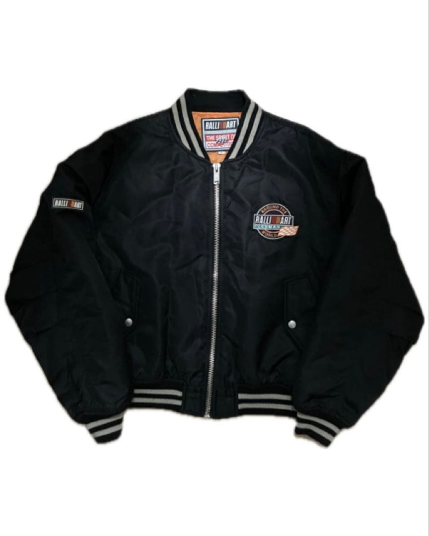 【★美品★希少品‼️】三菱ラリーアート‼️ロゴ刺繍ワッペンブルゾン スタジャン