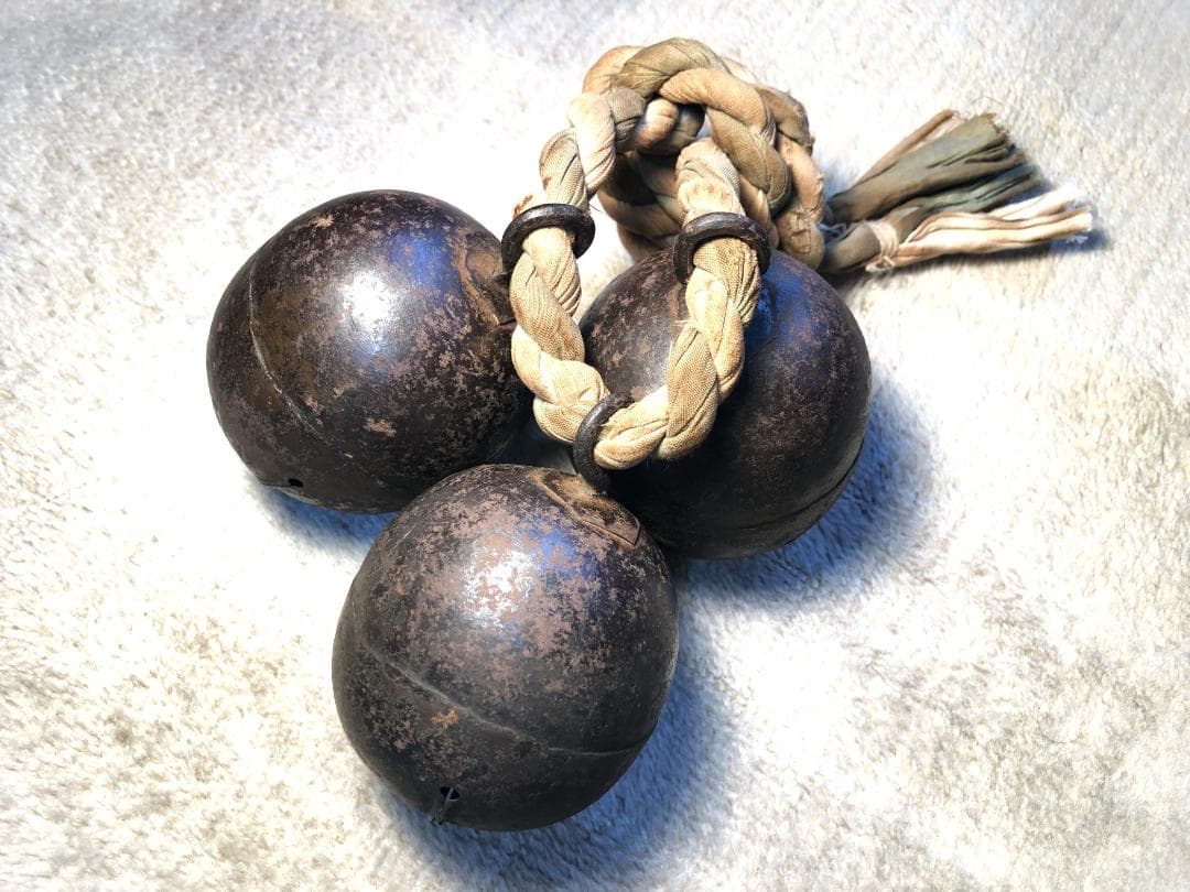 【 大型鉄鈴/馬鈴 】　３連　室町時代　約10～11ｃｍ