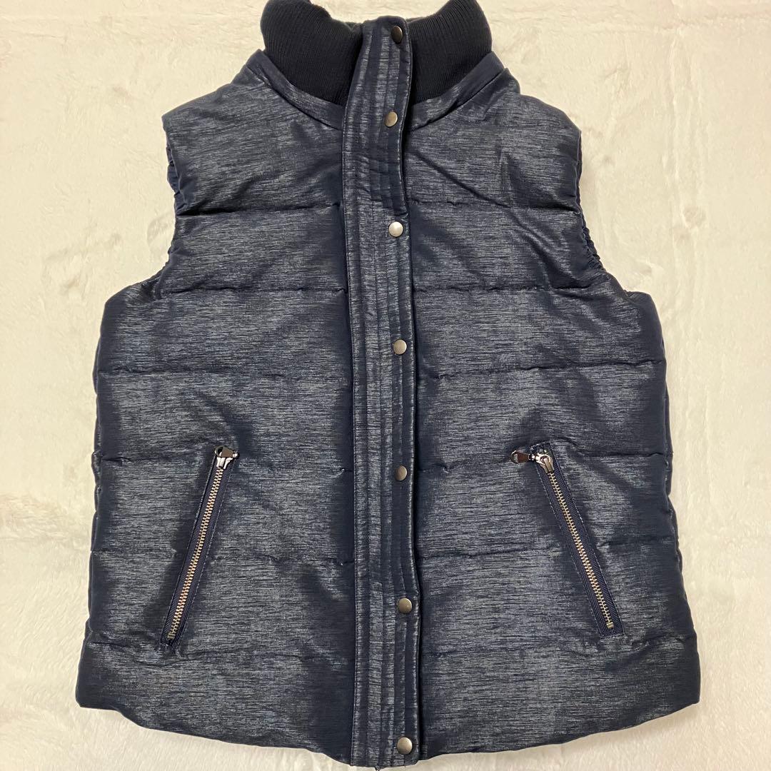 LOUNIE ダウンベスト ファー付 フード取外し可 40 ネイビー