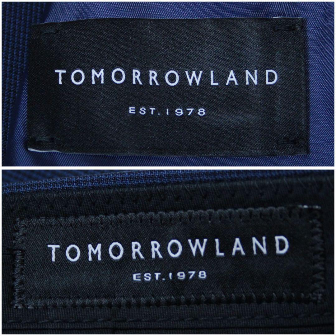 極美品 トゥモローランド DRAGO モヘア混 セットアップスーツ ブルー 48