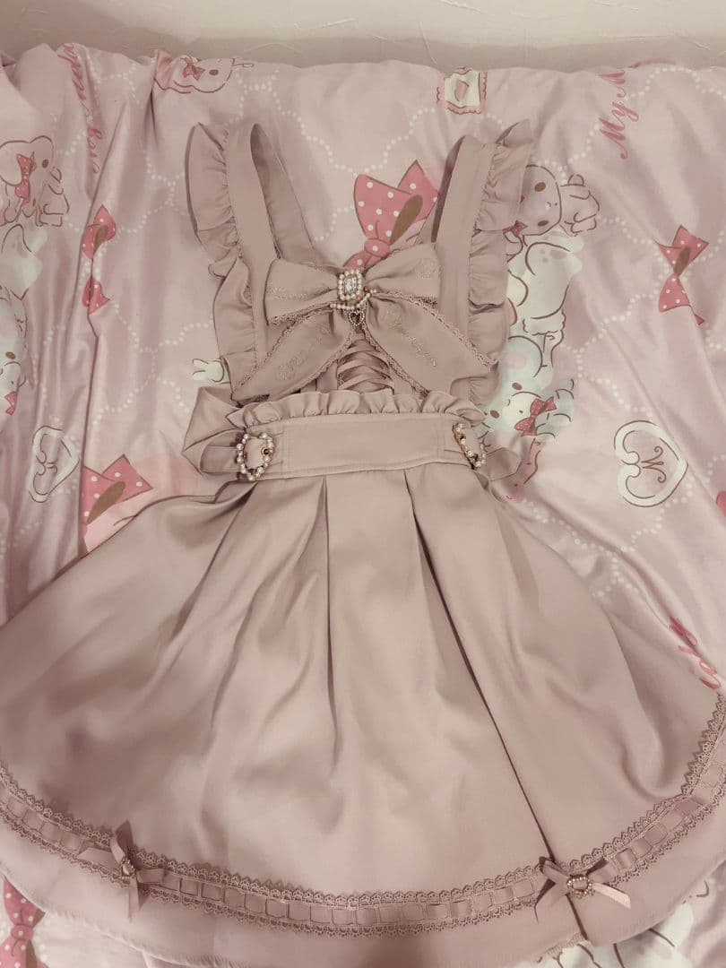 リズリサ バックカシュクールエプロンジャンスカ ピンク