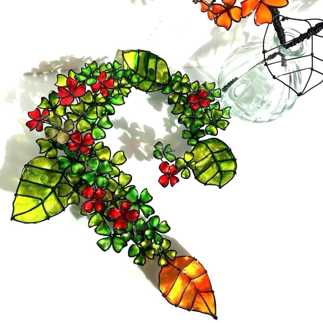 紫陽花リース　ワイヤークラフト　ディップアート 壁飾り　インテリア　アート