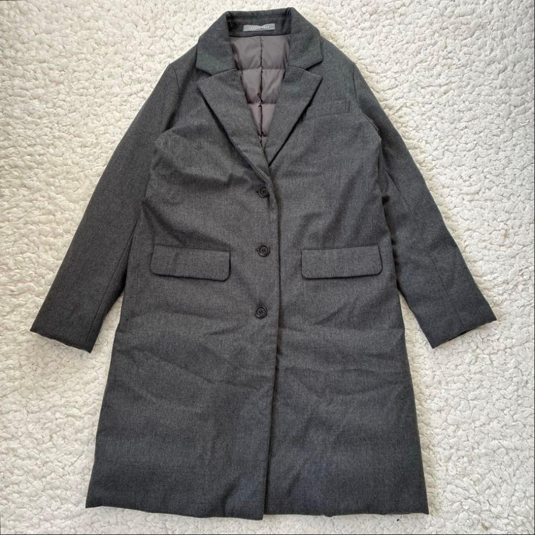 セオリーリュクス チェスターコート ロング 表毛98% /裏ダウン90% L