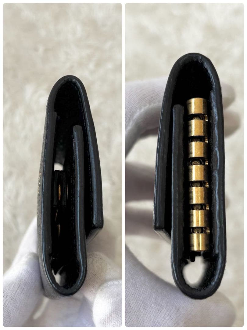 美品 グッチ 6連キーケース アニマリエ ビー 蜂 スター 星 レザー 黒