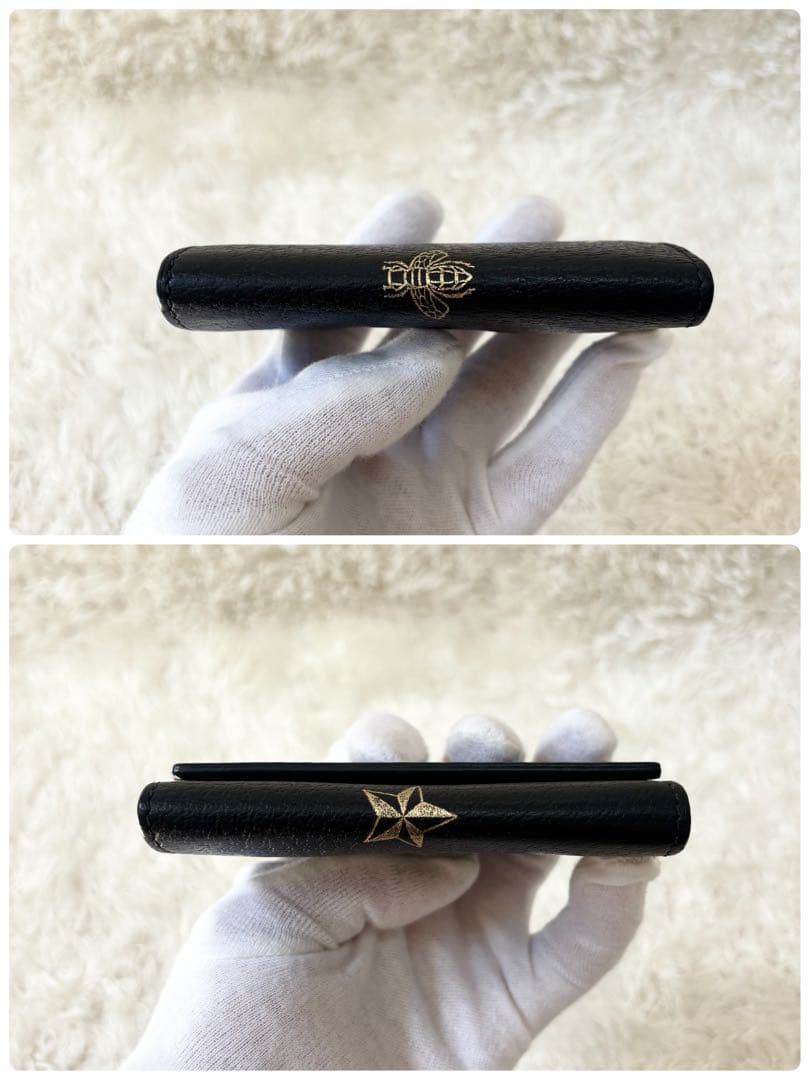 美品 グッチ 6連キーケース アニマリエ ビー 蜂 スター 星 レザー 黒