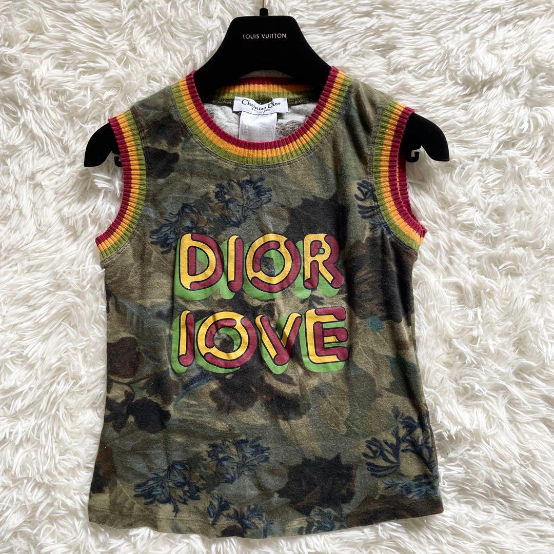美品　ガリアーノ期　クリスチャンディオール　タンクトップ　カモフラ柄　S相当
