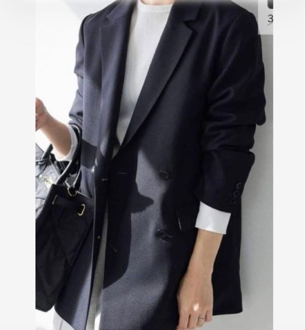 SLOBE IENA ウォッシャブルツイルダブルジャケット　ネイビー