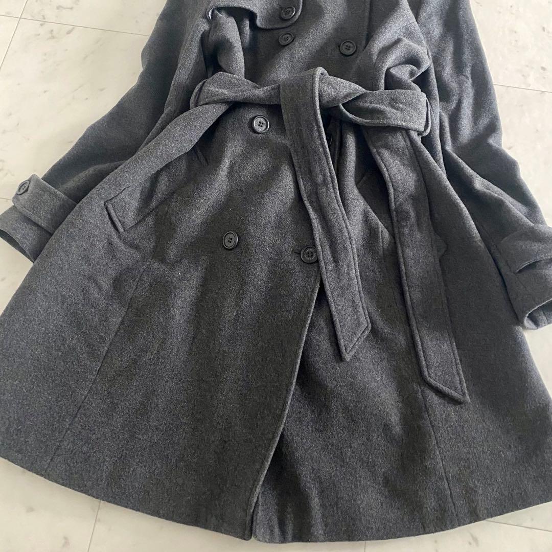 美品 ローレンラルフローレン カシミヤ混2WAY ウールトレンチコート L-LL