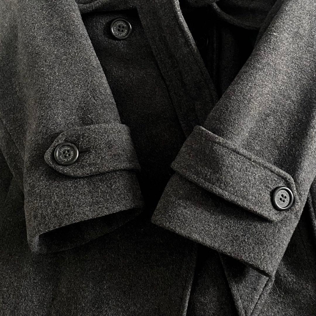 美品 ローレンラルフローレン カシミヤ混2WAY ウールトレンチコート L-LL