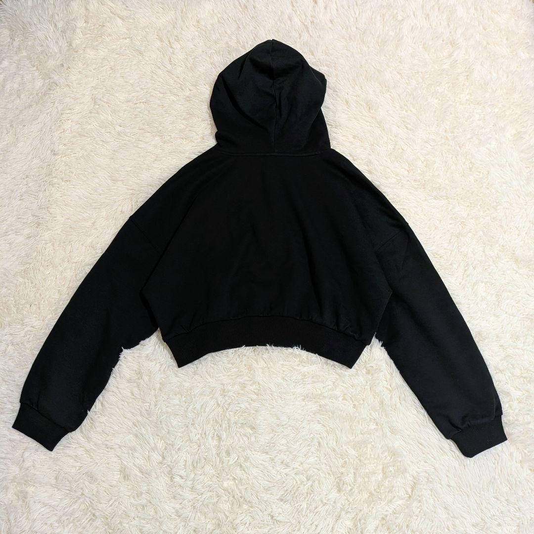 ​XEXYMIX ゼクシィミックス クロップド フーディー 裏起毛 ブラック