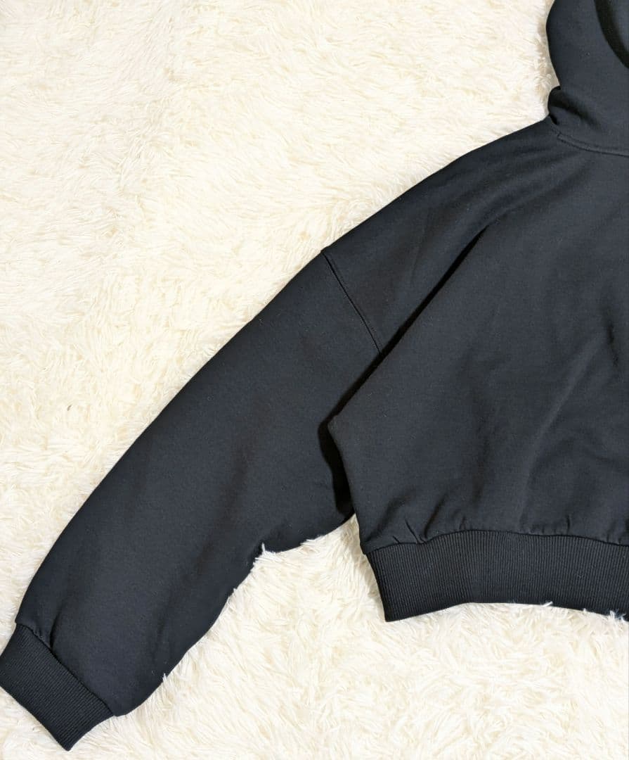 ​XEXYMIX ゼクシィミックス クロップド フーディー 裏起毛 ブラック