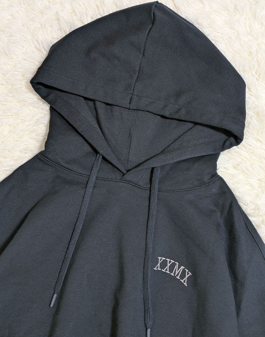 ​XEXYMIX ゼクシィミックス クロップド フーディー 裏起毛 ブラック