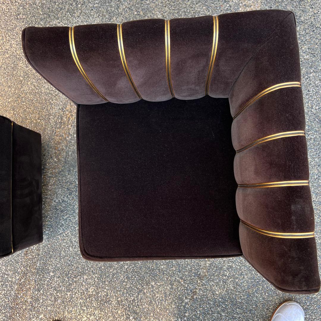 1人掛けソファー　オットマン付　クラブ風　ホテルラウンジ　昭和レトロ