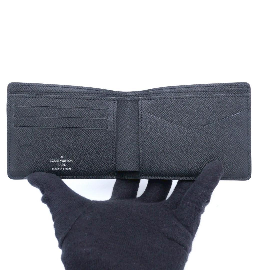 ルイヴィトン タイガ 二つ折り財布 ミュルティプル ブラック 黒 札入れ