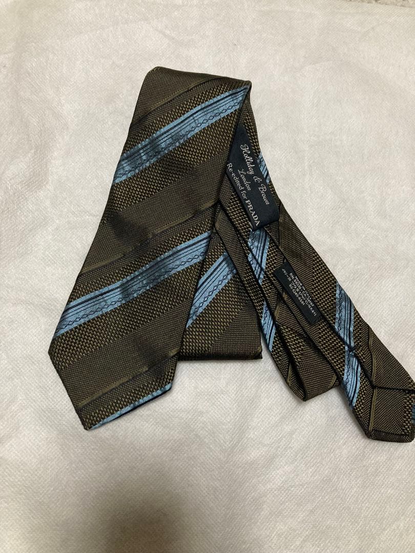 美品　希少 プラダ PRADA ホリデーアンドブラウンロンドン 　ネクタイ