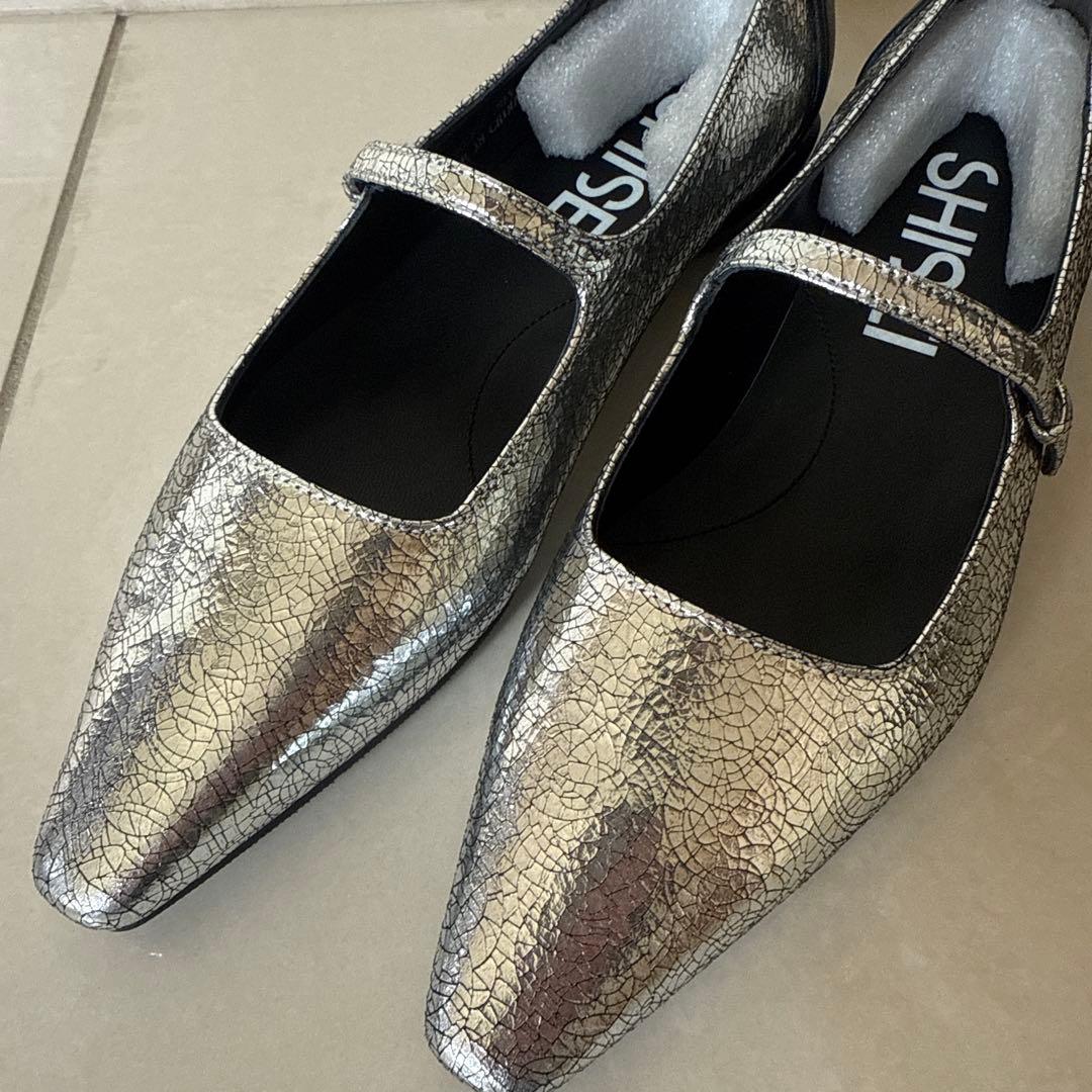 新品⭐︎SHISEI シルバー メリージェーン フラットシューズ