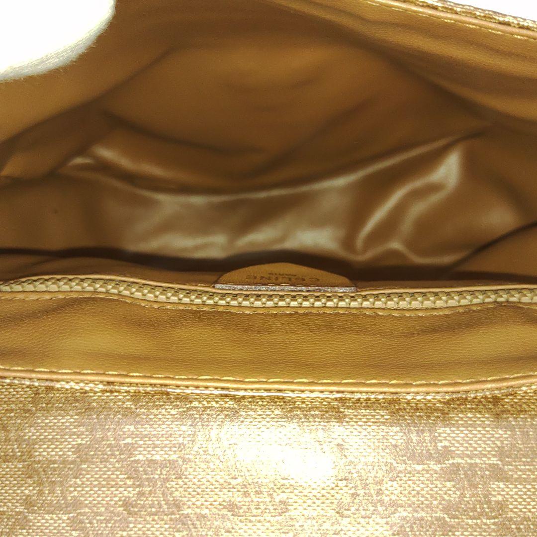 【美品】セリーヌ ショルダーバッグ レザー×PVC トリオンフ金具 マカダム柄