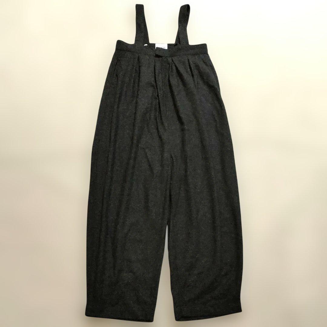 solamonat poche オーバーオール サロペット ダークグレー ウール