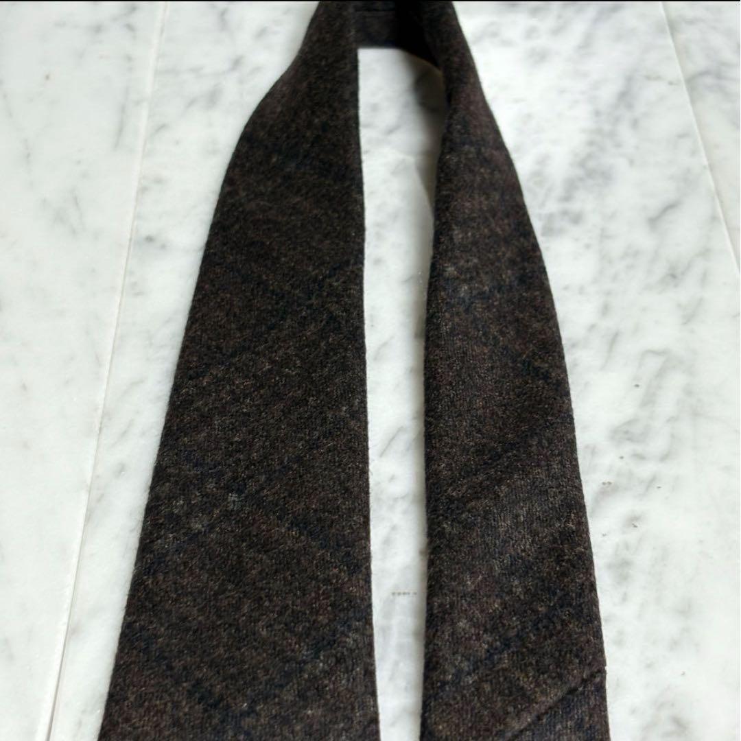 LUIGI BORRELLI ボレッリ ネクタイ ダークブラウン チェック柄