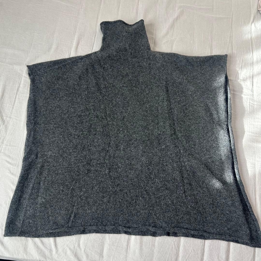 evam eva エヴァムエヴァ ウール　ヤク　ニットポンチョ