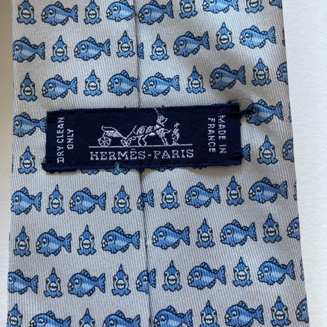 エルメス 魚柄　ネクタイ