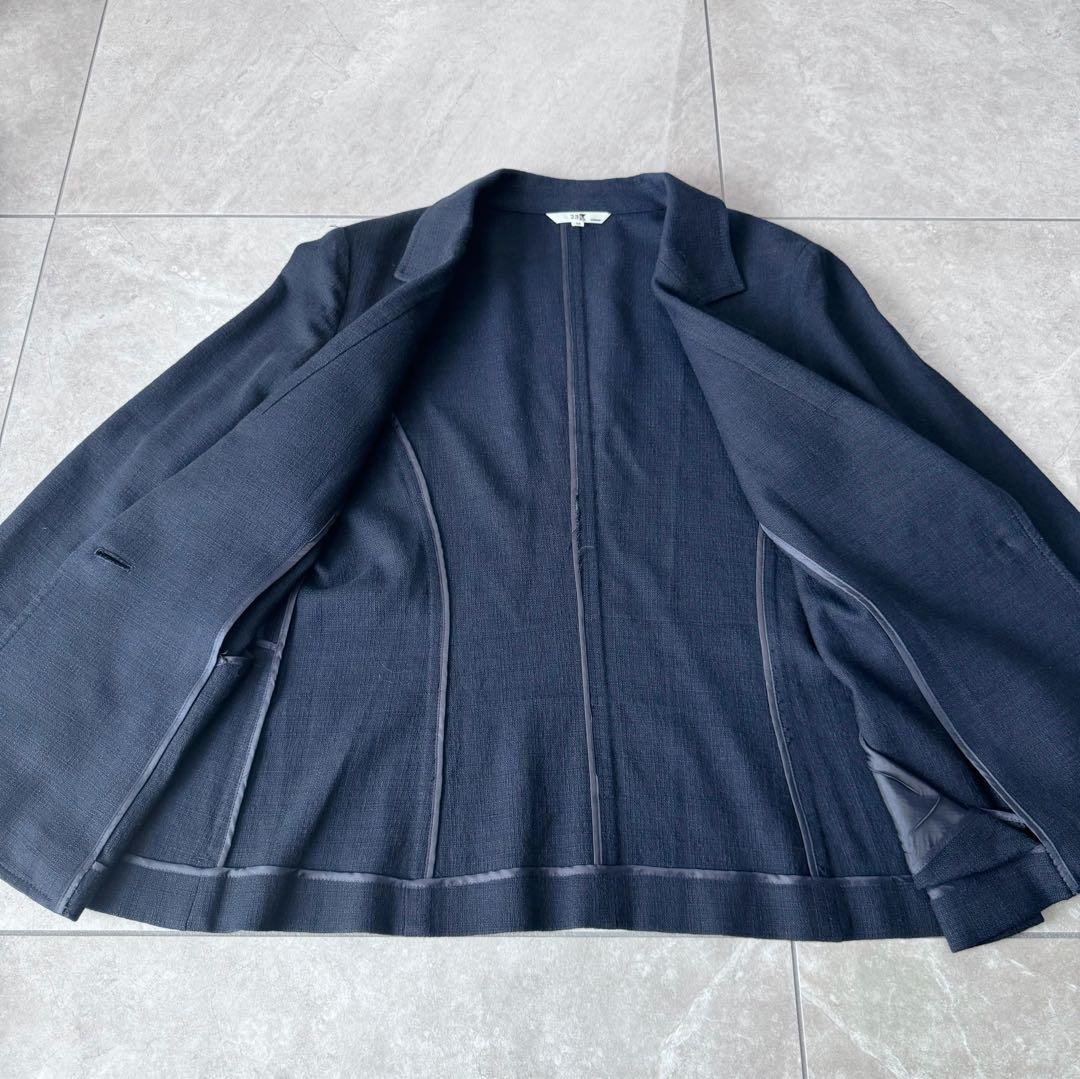 《美品》23区　大きめスーツ　4L リネン　麻　ネイビー　セットアップ 冠婚葬祭
