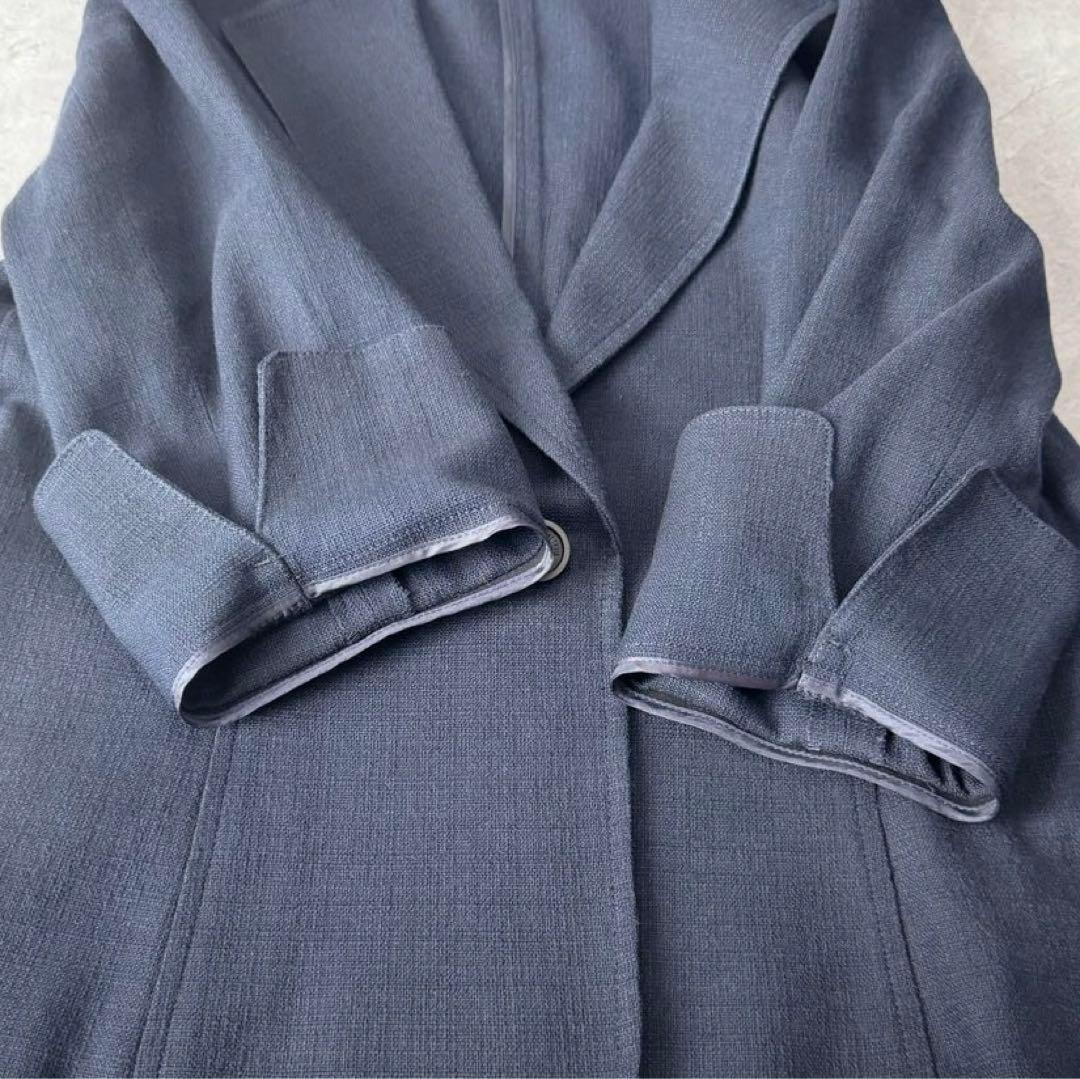 《美品》23区　大きめスーツ　4L リネン　麻　ネイビー　セットアップ 冠婚葬祭