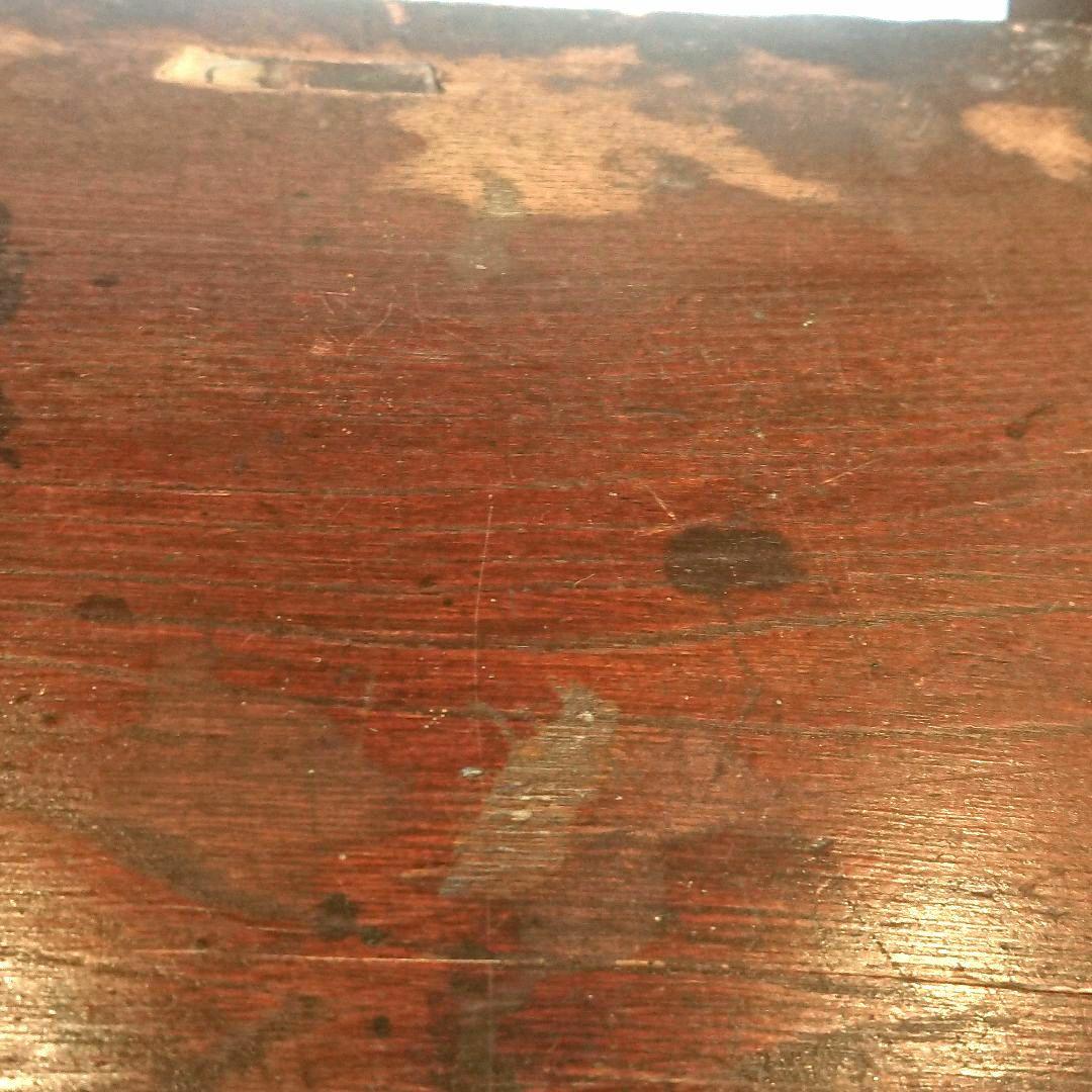 【昭和レトロ】木製文机 ダークブラウン 引き出し２つ アンティーク