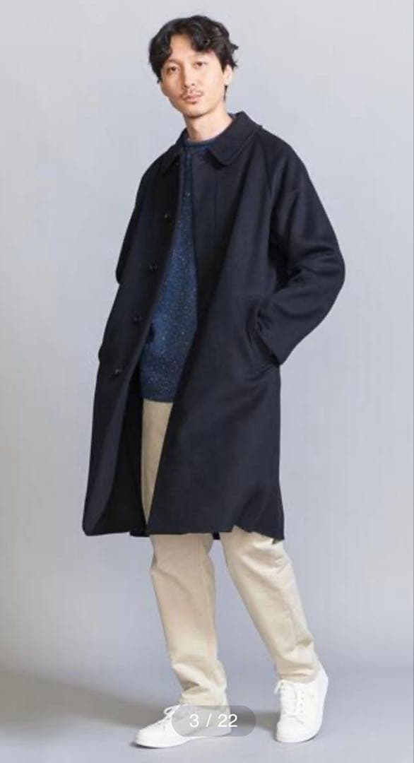 リバーメルトン バルカラーコート ネイビー/UNITED ARROWS